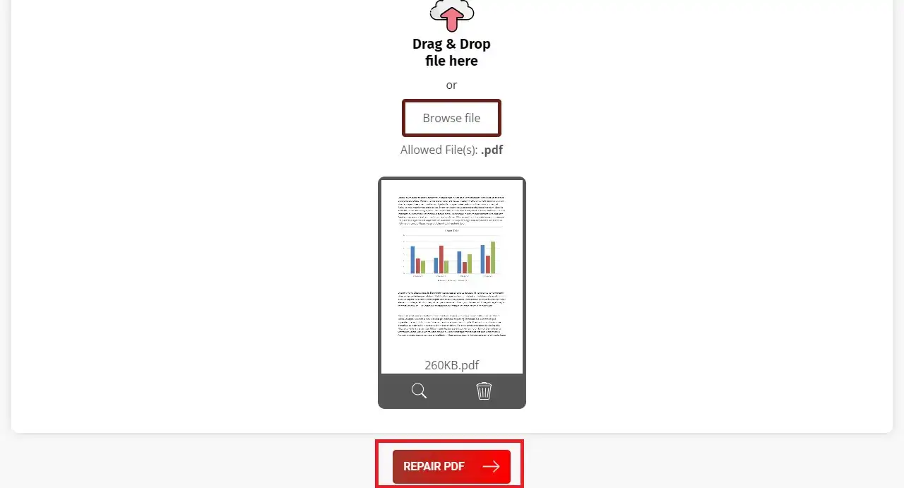 How to Repair Corrupted PDF Files: Step 2: Initiate PDF Repair
