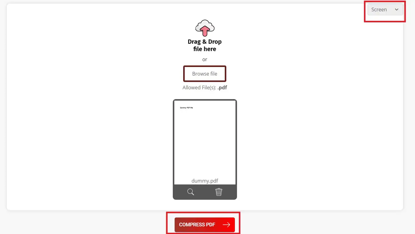 How to Compress PDF Files: Step 2: Select Compression Type